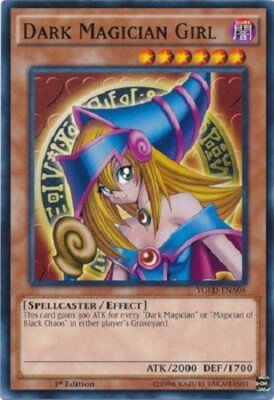 Yugioh - Dark Magician Girl - 1st Edition - NM - Free Holographic Card-image