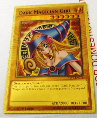 Yu-Gi-Oh! Gold Foil Dark Magician Girl Custom Fan Made Trading Card YuGiOh-image