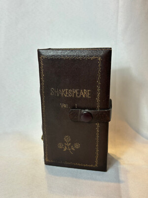VTG Shakespeare Vol 1 Leather Bound Book Music Box Wind Up Made In Japan-image