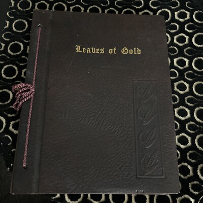 Vintage Leaves Of Gold 1939 Hard Cover Leather Bound Vintage Book-image