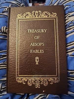 Treasury of Aesops Fables 1973 NY: Avenel Books Hardcover Leather-image