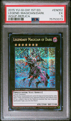 2015 YUGIOH 1ST ED WSUP-EN052 LEGENDARY MAGICIAN OF DARK PSA 5 EX #75753373-image
