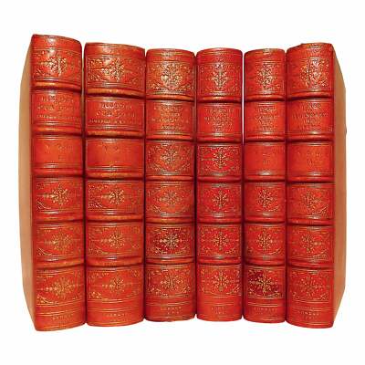 Mid 19th Century Illustrated Leather Volume Set, Mrs. Jameson's Works-image