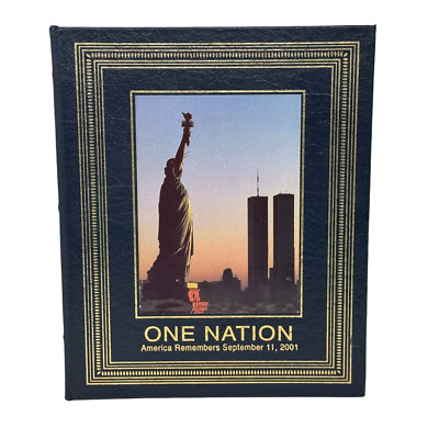 One Nation America Remembers September 11 2001 Book Leather Bound 1st Edition-image