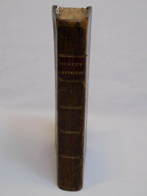 1823 Picket's Juvenile Expositor Leather Bound Book American School Class Book-image