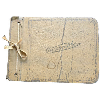 1920s Autograph Book Laconia NH High School Signed Leather Bound Handwritten-image
