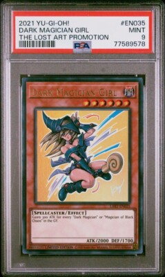 YuGiOh Dark Magician Girl LART-EN035 Ultra Rare Lost Art Promo Limited Ed PSA 9-image