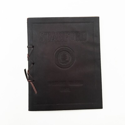 Antique Stanford University Senior Week Leather Bound Booklet Book 1921-image