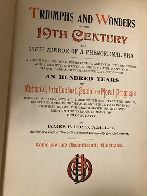 1899 Triumphs & Wonders of the 19th XIXth Century James Boyd Leather Bound Book-image