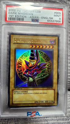 LOB-005 DARK MAGICIAN 2002 YU-GI-OH ENG ULTRA RARE 1ST EDITION PSA 9 💎-image