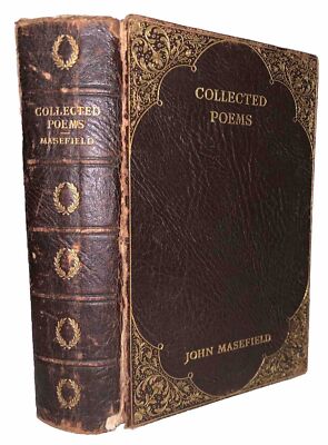 SIGNED, 1923, COLLECTED POEMS OF JOHN MASEFIELD, HARRY BACHE SMITH COPY, LEATHER-image