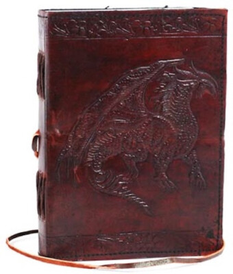 Dragon Leather Bound Corded Blank Book of Shadows!-image