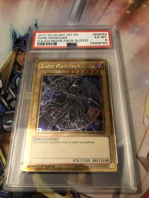 Yugioh PSA 6 EX-MT Dark Magician MVP1-ENG54 Gold Rare 1st Edition!!-image