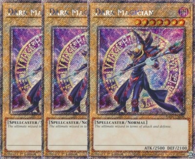 3x Yu-Gi-Oh! Dark Magician 8th Alternative Art RA04-EN106 Platinum Playset-image