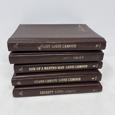 Louis L'Amour Collection Leatherette Lot of 5 Books Bantham Books 1980's-image