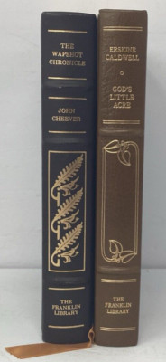 Collection of 2 Franklin Library Signed Erskine Caldwell & John Cheever Leather-image