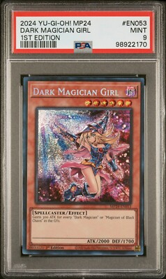 Yugioh PSA 9 DARK MAGICIAN GIRL MP24-EN053 PRISMATIC SECRET RARE (STOCK PHOTO)-image