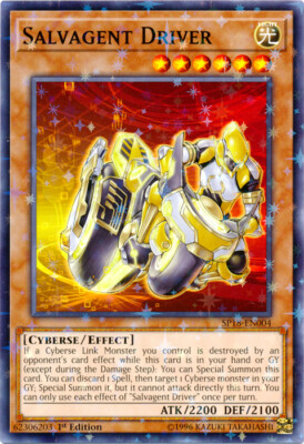 YGO-3x-Near Mint-Salvagent Driver - SP18-EN004 - Starfoil Rare - 1st Edition-Sta-image