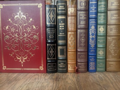 Like NEW Lot of 3 Franklin Library Limited Edition Leather Bound Gilt Edge Books-image