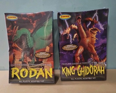 Lot Of 2 Godzilla Movie Model Kits.  Rodan And Ghidorah-image