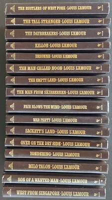 Lot of 16 Louis L’Amour Collection Westerns. Faux leather. 1985. Acceptable-image