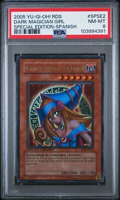 2005 Yu-Gi-Oh! Dark Magician Girl RDS-SPSE2 Spanish Ultra Rare PSA 8 NM MT-image