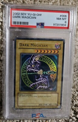 Yugioh Dark Magician SDY-006 Starter Deck Unlimited PSA 8-image