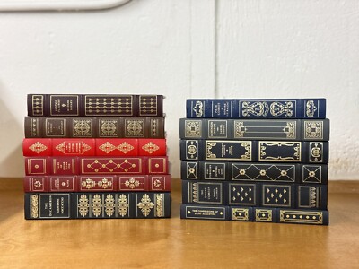 Franklin Library Set of 12 leather bound Poe Chekhov Dante Flaubert Hawthorne-image