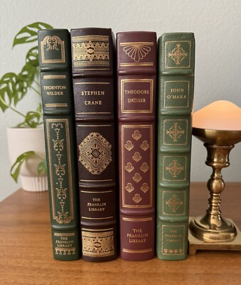 Lot Of 4 Franklin Library Leather Bound Books O’Hara Crane Dreiser Wilder Ltd Ed-image
