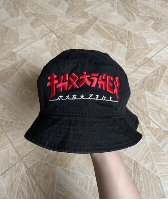 Skate Thrasher Magazine Godzilla Big Logo Logo Bucket Hat Black-image