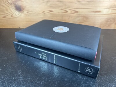 NIV Thinline Bible, Premier Collection by Zondervan (Goatskin Leather, Coral)-image