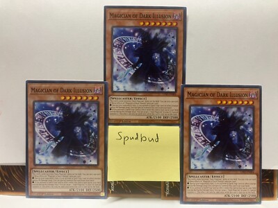 x3 Magician Of Dark Illusion Common 3x LDS3-EN084 (Light Play 1st Ed)-image