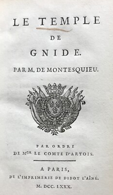 [D'Artois collection] Montesquieu, Le Temple de Gnide (Didot l'aîné, 1780)-image