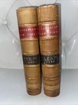 The Canadian Law Times Antique 1882 1883 Volume 2 & 3 Leather Bound Lot 2 Rare!-image