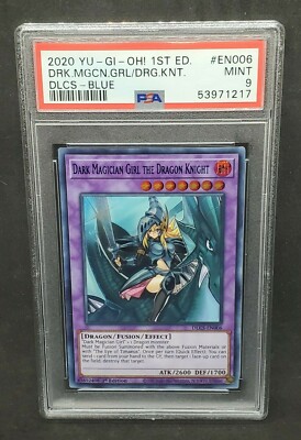 Yugioh PSA 9 MINT Dark Magician Girl the Dragon Knight (Blue) DLCS-EN006 1st Ed.-image