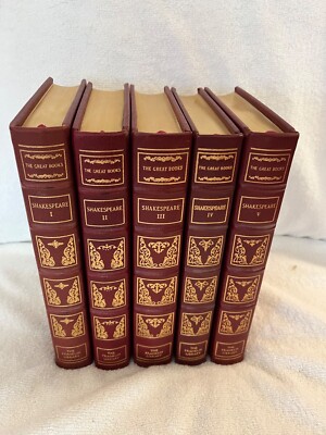 Franklin Library Plays Sonnets WILLIAM SHAKESPEARE 5 Vols 25th Anniv Great Books-image