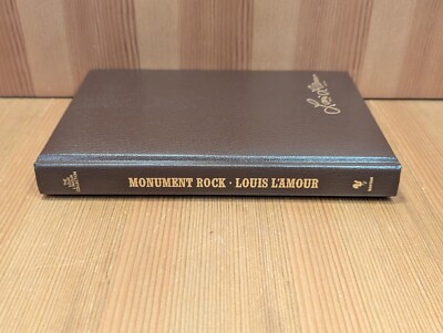 Louis L'Amour MONUMENT ROCK Bantam Leatherette Hardcover Western Book - LNUC-image