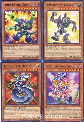 Yugioh Toon Dark Magician Girl + Ancient Gear Golem + Cyber Dragon + Barrel Set-image