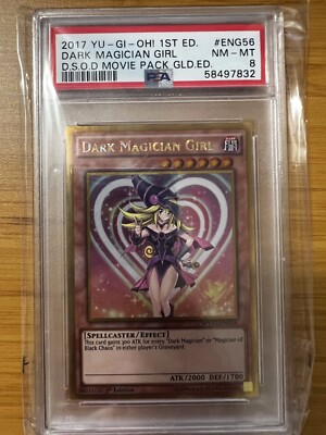 PSA 8 2017 1st Ed Dark Magician Girl Movie Pack Gold MVP1-ENG56 Yu-Gi-Oh!-image