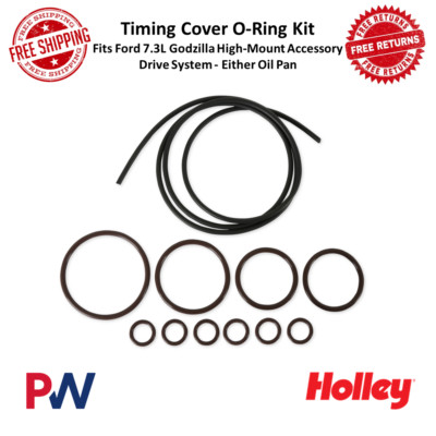 Holley Timing Front Cover O-Ring Kit, Black For Ford 7.3L Godzilla, High-Mount-image