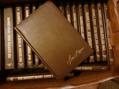 Louis L'Amour Hardcover Collection Leatherette 19 Titles Gold Leaf Books LOT-image