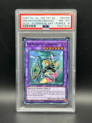 Yugioh PSA 8 Dark Magician Girl the Dragon Knight DLCS-EN006 Alt Art Purple 1214-image