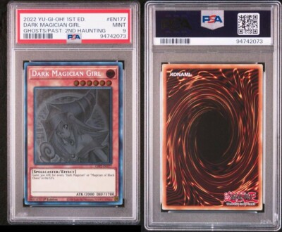 Yu-Gi-Oh PSA9 Black Magician Girl English Ghost Rare tal7u41z-image