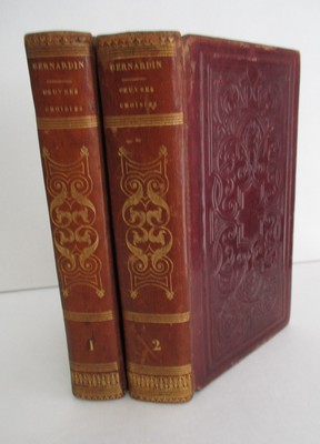 OEUVRES CHOISIES DE BARNARDIN DE SAINT-PIERRE 1838 2 Vols, Leather-image