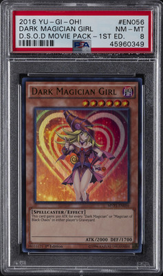 2016 YU-GI-OH! THE DARK SIDE OF DIMENSIONS MOVIE PACK DARK MAGICIAN GIRL PSA 8-image