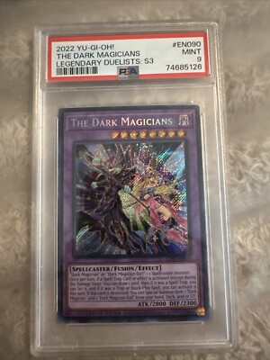 2022 YU-GI-OH! LEGEND DUELISTS: SEASON 3 #EN090 THE DARK MAGICIANS PSA 9-image