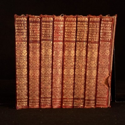 c1910 8vols The Everymans Library Dent Ibsen Wendell-Holmes Lamb Emerson Scott-image