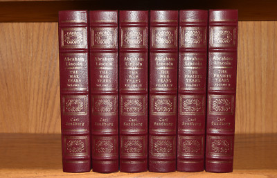 Easton Press 6V WAR YEARS AND PRAIRIE YEARS Carl Sandburg 1ST 1985 LEATHER FINE!-image