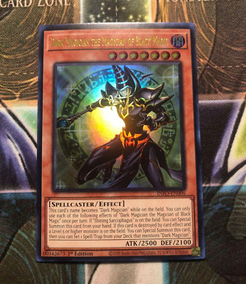 *** DARK MAGICIAN THE MAGICIAN OF BLACK MAGIC *** ULTRA RARE INFO-EN006 YUGIOH!-image