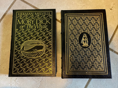 Moby Dick Easton Press FULL LEATHER Herman Melville Set 100 Greatest Billy Budd-image
